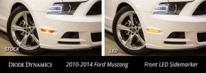Ford Mustang Side Marker Light Assembly - Front + Rear - Diode Dynamics - LED Sidemarkers - Smoked - `10-`14